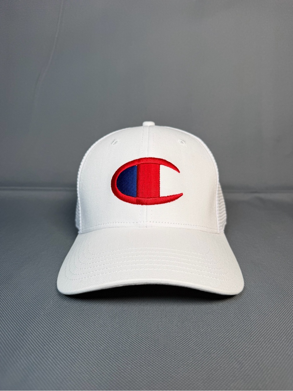 Champion White Trucker Hat Classic C Logo Baseball Cap